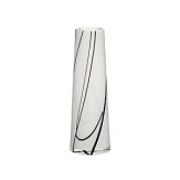 Kosta Boda offers this elegant vase in bright white with a swirling pattern of black lines, an opulent accent inspired by the city of Barcelona.