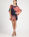 Gauzy, supple silk, in a flowing cut printed with bold, colorful flowers.Jewel necklineElbow-length kimono sleevesAbout 18 from natural waistSilkDry cleanImported of domestic fabricModel shown is 5'11 (180cm) wearing US size 4. 