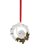 The celebration starts at home, so make it extra special with the silver-plated 2011 Bless This Home Christmas ornament. With a red heart, holiday greens and a dated charm. By Lenox. Qualifies for Rebate
