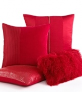 Red is rich! This INC International Concepts Ribbed Basic decorative pillow pairs velvet, cotton and polyester fabrics for an extra-soft feel and pleated accents for a modern, sophisticated look.