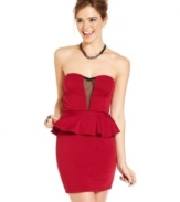 Party in peplum! Rock one of the season's hottest fashion trends in this chic dress from Material Girl.