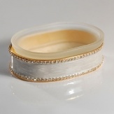 Elegant bathroom accessories for the formal home, hand-enameled with crystal and gold accents.