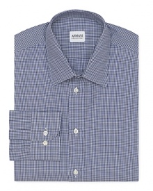 A hip houndstooth pattern breathes fresh life into your fine dress shirt wardrobe, tailored for a contemporary fit with modern appeal. A hip houndstooth pattern breathes fresh life into your fine dress shirt wardrobe, tailored for a contemporary fit with modern appeal.