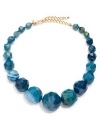 THE LOOKFaceted ball design Agate details22k goldplatedS hook closureTHE MEASUREMENTWidth, about 1½Length, about 21ORIGINImported