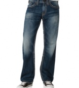 Thigh distressing gives these relaxed-fit jeans from Silver Jeans just the right worn-in look.