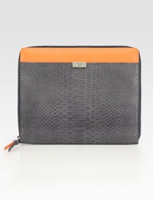 Zip your iPad™ into this ultra-sleek case crafted from rich python-embossed leather.Zip-around closureOne outside open pocketThree inside open pocketsPolyester lining10¼W X 9H X 1/2DImported Zip your iPad™ into this ultra-sleek case crafted from rich python-embossed leather.Zip-around closureOne outside open pocketThree inside open pocketsPolyester lining10¼W X 9H X 1/2DImported