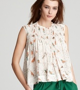 See by Chloé Blouse - Bird Print Crop