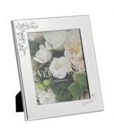 Picture perfect. An embossed motif graces this Vera Lace Bouquet picture frame, embodying the timeless beauty of Vera Wang in lustrous silver plate. A versatile choice for landscape or portrait photos.