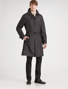 A saturated wash in a sleek, slim fit that hugs the waist and thighs. Five-pocket style Inseam, about 32½ Cotton; dry clean Imported