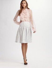 Beautifully textural tweed, tailored in a flattering drop-waist style.Drop waistPleated skirtConcealed side zipAbout 24 from natural waist63% acrylic/17% polyamide/13% cotton/7% nylonMade in Italy of French fabricDry cleanModel shown is 5'11 (180cm) wearing US size 4. 