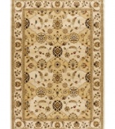 Inspired by the intricate artwork of the Art Nouveau period, the Warwick Panel area rug defines your space with ornate patternwork and rich, golden tones. Crafted in the USA of heavy-weight heat-set polypropylene, its dense, yet luxurious pile withstands heavy traffic with ease.