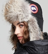 In luxe coyote fur, Canada Goose's aviator style cap ensures stylish warmth.