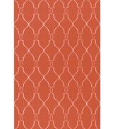 Stunning in its simplicity, this artist-designed area rug from Surya brings a calming beauty to any area in your home. Interlocking lines crisscross against a soft coral background, creating a chic lattice-like pattern that's stylishly simple.