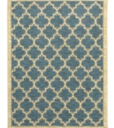 Reminiscent of classic Mediterranean textiles, this patterned area rug from Shaw Living presents a brilliant ogee design rendered in vibrant blue. Woven in the USA of ultra-durable and supremely soft EverTouch® nylon, this rug offers a stately tradition to any room.