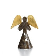 It takes two days to create – one to hammer and shape the steel, plus another to apply the foil and finish – but this beautiful angel figurine will radiate joy for years to come. Handmade in metal salvaged from empty oil drums by Croix-des-Bouquets artisans.