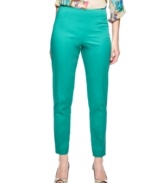 Bold color is the most important trend of the spring: try Sunny Leigh's slim pants with a printed or a solid blouse!