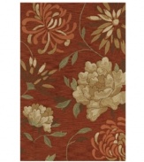 A floral pop of paprika for every outdoor floor. This indoor/outdoor area rug from Dalyn is crafted from hand-hooked polypropylene for superb durability when exposed to the elements.