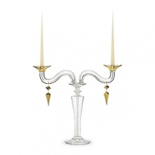 Inspired by the tales of One Thousand and One Nights, this gilded candelabra, designed by Mathias, is romantic and elegant, a grand addition to any room.