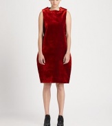 An exaggerated, architectural shape and unique exposed seam allowances define this plush velvet design.Square necklineSleevelessBack ventAbout 26 from natural waistPolyester/rayonDry cleanImportedModel shown is 5'11 (180cm) wearing US size Small. 