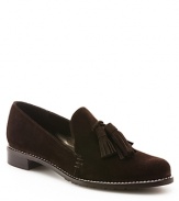 Stuart Weitzman nods to menswear with the Guido loafers, an oxford-inspired silhouette adorned with trend-right tassels.