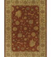 Evoking the strong look of ancient Tabriz rug designs, the Premier area rug from Dalyn is woven with intricate floral medallions in rich copper. Made in Egypt of durable polypropylene and shimmering polyester fibers, it provides any room with captivating texture and added dimension.