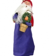And a Santa and a pear tree! Byers' Choice captures the first day of Christmas in this handcrafted figurine of Kris Kringle belting out the classic holiday tune.