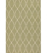 Stunning in its simplicity, this artist-designed area rug from Surya brings a calming beauty to any area in your home. Interlocking lines crisscross against a soft sage background, creating a chic lattice-like pattern that's stylishly simple.