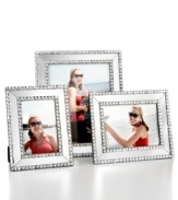 Your entire room will sparkle with Leeber's fabulous Mirrored picture frame, featuring reflective glass trimmed with faceted beads.