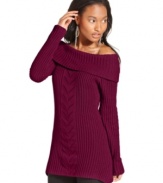 From the cowl neckline to the long tunic style, Say What?'s ribbed sweater has everything a girl wants in a favorite winter pullover.