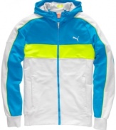 Suit up like a pro sprinter with the speed-infused Jamaican design of Puma's sleek Faas hoodie. (Clearance)
