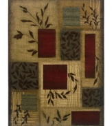 Floor planter. The Sphinx Amelia is lush with leafy flora, peeking out from behind and within the rug's chic geometric motif. Machine woven from stain-resistant polypropylene, this piece is ideal for kids, pets and high traffic areas.