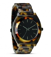 For the girl who is always fashionably on time, Nixon's tortoise shell bracelet watch is a bold choice. Equal parts sporty and sleek, slip it on to give femme looks a boy-borrowed edge.