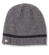 Two looks for the price of one: Tommy Hilfiger designs a reversible beanie that goes gray to black-and back again.