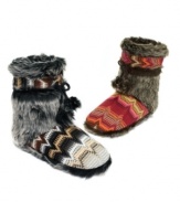 With an Aztec-inspired design and faux fur trim, these booties from Steve Madden will keep feet toasty and on-trend.