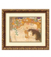With the sumptuous gold detail Klimt is renowned for, this Three Ages of Women (Detail IV) art print is an extraordinary piece for mothers and daughters. A narrow gold frame with gray patina and sculpted florals adds a most-elegant finish.