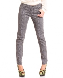 Perfect your fierce look for the school year with a pair of skinny jeans from BeBop that flaunt the season's wildest print: snakeskin! Perfect your fierce look for the school year with a pair of skinny jeans from BeBop that flaunt the season's wildest print: snakeskin!