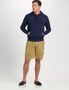 Rendered in lightweight beach fleece with a cozy waffle-lined hood, a sporty hooded pullover is designed for iconic style with a tonal embroidered Big Pony. Drawstring hoodKangaroo pocketsRibbed cuffs and hem58% cotton/30% polyester/12% viscoseMachine washImported Rendered in lightweight beach fleece with a cozy waffle-lined hood, a sporty hooded pullover is designed for iconic style with a tonal embroidered Big Pony. Drawstring hoodKangaroo pocketsRibbed cuffs and hem58% cotton/30% polyester/12% viscoseMachine washImported