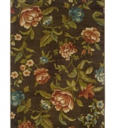 Garden fresh flair for your floor. This dramatic area rug from Sphinx blooms eternal with a bouquet of warm florals. Woven from soft polypropylene for superior stain resistance and durability, this is the rug you want for those high-traffic areas in your home.