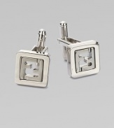 Two-tone metal cufflinks with iconic logo detail.Metal½ x ½Made in Italy