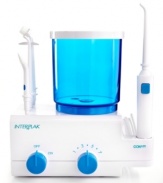 You've got something to smile about! A comprehensive water jet system with five different tips takes charge of your pearly whites, flushing out food debris from hard-to-reach areas and getting between teeth, implants, braces and crowns. Seven powerful pressure settings bring professional dental care into the comfort of your home. Model WJ7B-2PK.