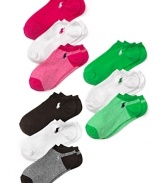 A 3 pack of ankle socks containing two solid pairs and one striped pair.