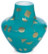 Boasting a bold teal glaze painted over an ultra-modern silhouette, this porcelain Artemis vase from Jonathan Adler is sure to heighten your decor with abstract beauty.