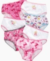 Enough to add variety to every day of the week, this seven-pack of Barbie underwear is comfy and cute.