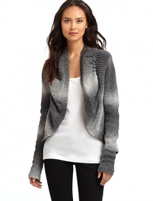 THE LOOKOmbre fadingRuffled frontRibbed knit trimTHE FITAbout 24 from shoulder to hemTHE MATERIALAcrylic/nylon/woolCARE & ORIGINDry cleanImportedModel shown is 5'8 (172½cm) wearing US size Small. THE LOOKOmbre fadingRuffled frontRibbed knit trimTHE FITAbout 24 from shoulder to hemTHE MATERIALAcrylic/nylon/woolCARE & ORIGINDry cleanImportedModel shown is 5'8 (172½cm) wearing US size Small.
