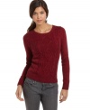 Cable knit classics are always in style! Pair this fitted sweater from JJ Basics with your fave jeans for a casually-cool, daytime outfit.