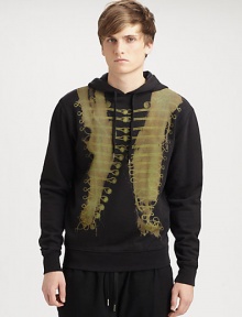Equipped with a fascinating logo print, this hoodie represents the next wave in style.Attached hoodLong sleevesPull-on styleCottonDry cleanImported
