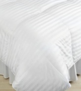 Featuring an indulgent, 500-thread count damask stripe cover and natural Siberian down fill, this Blue Ridge down comforter wraps you in the luxury of comfort and quality. Oversized and overfilled, with baffle box construction to prevent cold spots and generate warmth.