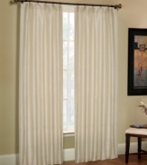 Drape your home in timeless luxury with Majesty window treatments. Panels of pure silk in versatile solid tones hang two ways and redefine any room with elegant grandeur.