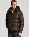 On the slopes or on the street, the Chevalier parka is a handsome, compact jacket with a quilted shell and removable hood.
