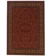 A modern classic. Fashioned using the most advanced method available for heat-set polypropylene, the Everest Isfahan collection offers a contemporary dance of crimson symmetry, and refined style. Field features intricate floral motif set against a rich, red background, and an elaborate, courtly border. Super-dense power-loom weave creates a natural appearance without sacrificing the soft luxury finish of hand-woven rugs. One-year limited warranty (defects due to manufacturing).
